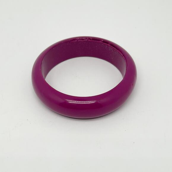 Vintage 90s Dark Pink Plastic Bangle Bracelet - Picture 1 of 1